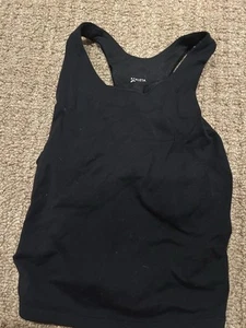 ATHLETA GIRL Cropped Tank Top Girls Medium 8  10 Black Built In Bra Athletic - Picture 1 of 3