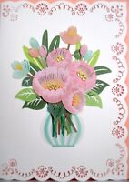Papyrus Gemmed Flowers in Vase by Jean Cultural Birthday Greeting Card 