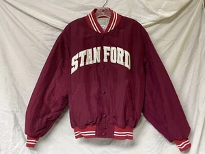 Vintage 90’s Starter STANFORD Cardinal Satin Bomber Jacket Medium - Picture 1 of 10
