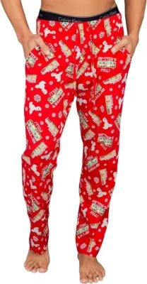 Pantalones de salón rojos completos de vacaciones de Navidad Shitter's parte inferior de pijama con disfraces de vacaciones Foto 1 de 4