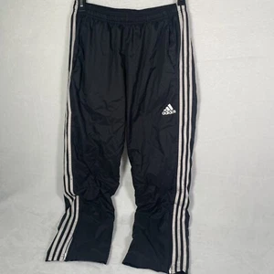 Adidas Trainingshose Herren L schwarz gestreift Climalite Tracksuit Ankle Zip Athleisure - Bild 1 von 15