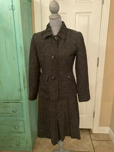 SAG HARBOR, TWEED LIKE BUTTON DOWN, COLLARED JACKET WITH A-LINE SKIRT 6/10 - Picture 1 of 7