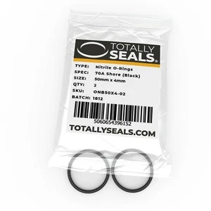 50mm Inner Diameter (ID) O-Rings - Nitrile Rubber 70A Shore Metric Seals Packets - Picture 1 of 27