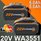 2x 6000mAh Akku für Original Worx 20 V MAX 5,0Ah Akku WA3551.1,WA3572,WA3553 DHL