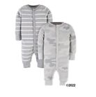 Gerber Modern Moments Baby Boy 2-Piece Gray Camo/Stripe Coverall Size 0-3M