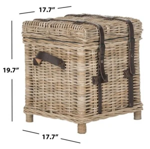 Safavieh Kacia Wicker Side Trunk, Reduced Price 2172719732 SEA7023B - Picture 1 of 5