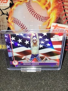 2024 Topps Chrome US Olympic Michael Andrew US Flag Refractor #/76 Olympics USA - Picture 1 of 2
