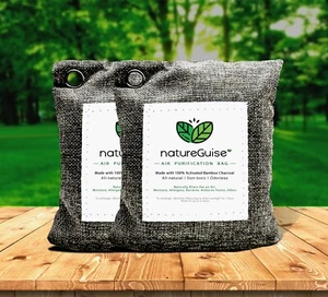 2-Pack Bamboo Charcoal Air Purifying Filter Bag / Air Freshener - NatureGuise - Picture 1 of 8