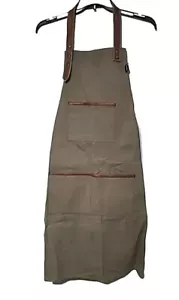 Indaba Heavy-Duty Canvas Apron With Leather Accents Pockets - Picture 1 of 5