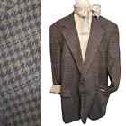 Bill Blass vintage colorful 100% wool houndstooth check blazer jacket size 48R 