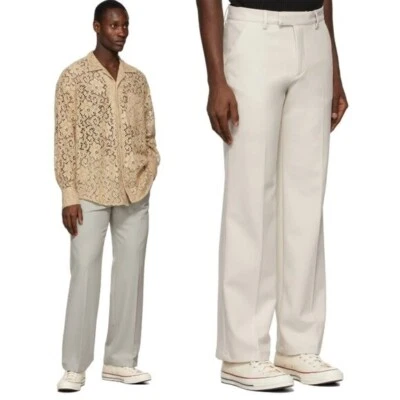 NWT MARTIN ASBJØRN Grey Ace Trousers Vanilla Mid-rise Size IT 46 (US Waist 30) - Image 1 of 4