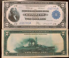 Reproduction billet de banque de 2 $ de la Réserve fédérale 1918 cuirassé Kansas City Jefferson 