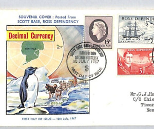 New Zealand ROSS DEPENDENCY Cover Scott Base DECIMAL CURRENCY FDC 1967 ZK50