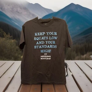 Hanes Comfort Blend Inspired by Fit Happening Boot Camp T-Shirt Size L/G Black - Picture 1 of 7