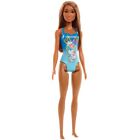 Barbie Beach Doll with Tie Dye and Daisies Swimsuit Barbie, Brown Hair - (New)