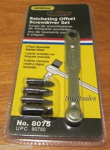 GENERAL Tools 8075 - 5 Piece Ratcheting Offset Screwdriver Set - Picture 1 of 9