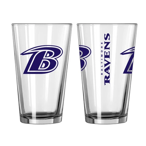 BALTIMORE RAVENS 16 OZ GAMEDAY TEAM LOGO PINT GLASS FROM BOELTER Cover