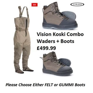 Vision® Koski Zip Breathable Chest Wader COMBO * NEW 2025 Stock * WADERS & BOOTS - Picture 1 of 7
