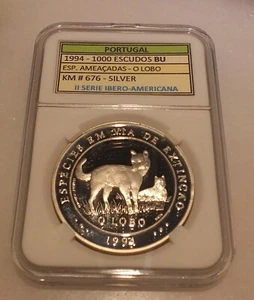 Portugal - 1000 Escudos 1994 - O Lobo ( PROOF ) SLAB - Picture 1 of 2