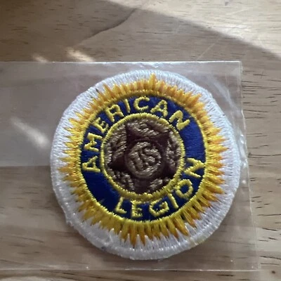 "Parche de 2"" redondo vintage de la Legión Americana blanco amarillo azul marrón" - Imagen 1 de 4