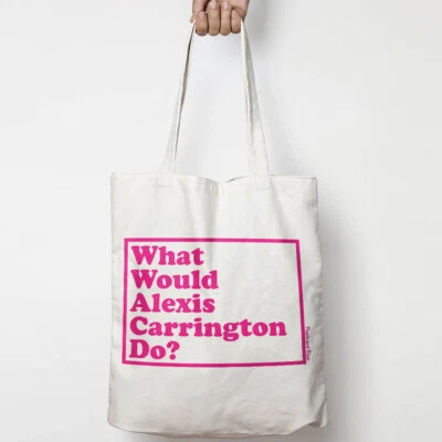 PIRATITO What Would Alexis Carrington Do? Joan Collins organic cotton canvas tote bag