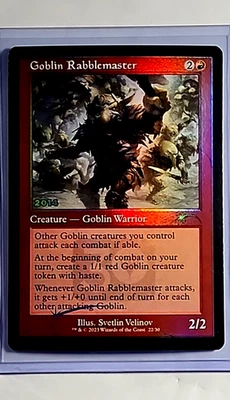 MTG Magic The Gathering 30A 30th Anniversary Promo Foil Goblin Rabblemaster LP - Image 1 of 2