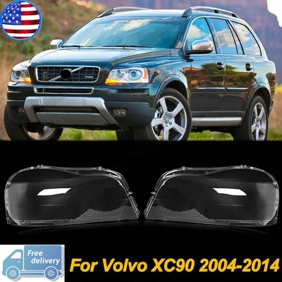 Left+Right Front Clear Headlight Lens For Volvo XC90 2004-2013 Lampshade Cover Foto 1 de 4