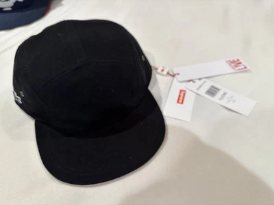 Nueva gorra de campamento tejida de piqué Supreme Lacoste negra SS 2017 con etiquetas Foto 1 de 4