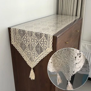 Rustic Style Fringed Edge Placemat Cupboard Covers Table Runner Home Decoration - Picture 1 of 27