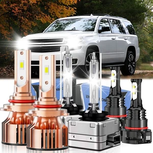 For Chevrolet Tahoe 2015-2015 HID LED Headlight Kit High Low Beam Fog Light Bulb - Picture 1 of 11
