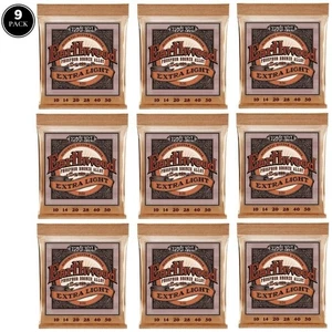 2150 Ernie Ball 10-50 Phosphor Bronze EXTRA LIGHT Acoustic Guitar Strings 9 SETS - Picture 1 of 9