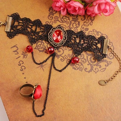 Bracelet à armure de manchette à bras de dentelle ajustable Bracelet en pierre - Photo 1/4