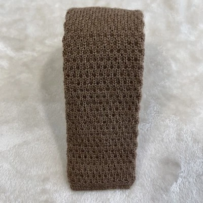 Corbata tejida Lands' End Charter... Mohair y lana para hombre EE. UU. marrón claro liso Foto 1 de 4