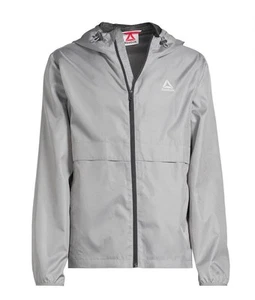 REEBOK Men’s Size L Full-Zip Windbreaker Jacket with Hood • Sleet - Picture 1 of 6
