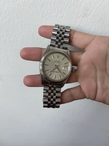 Rolex Oyster Perpetual DateJust Silver Dial Watch 16014 Jubilee 36mm - No Box/pa - Picture 1 of 7