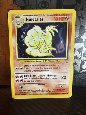 Pokémon TCG Ninetales Base Set 2 13/130 Unlimited Holo Rare LP - Image 1 of 2