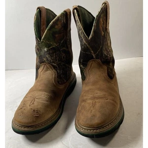 Botas vaqueras John Deere juveniles talla 4 M camafeo de cuero marrón - Imagen 1 de 7
