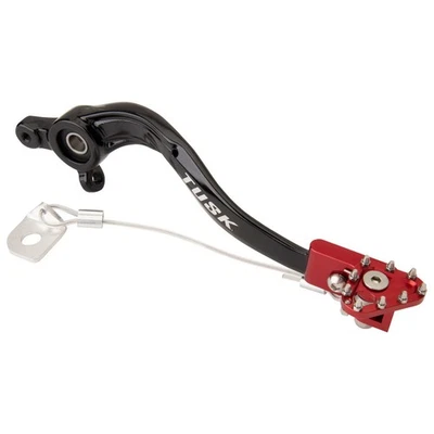 Tusk Aluminum Brake Pedal Red Tip For Husqvarna TC 125 2017-2022 - Imagem 1 de 2
