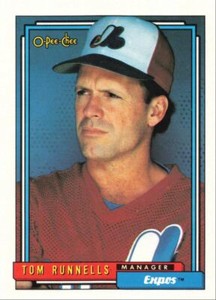 1992 O-Pee-Chee Baseball Tom Runnells Montreal Expos #51