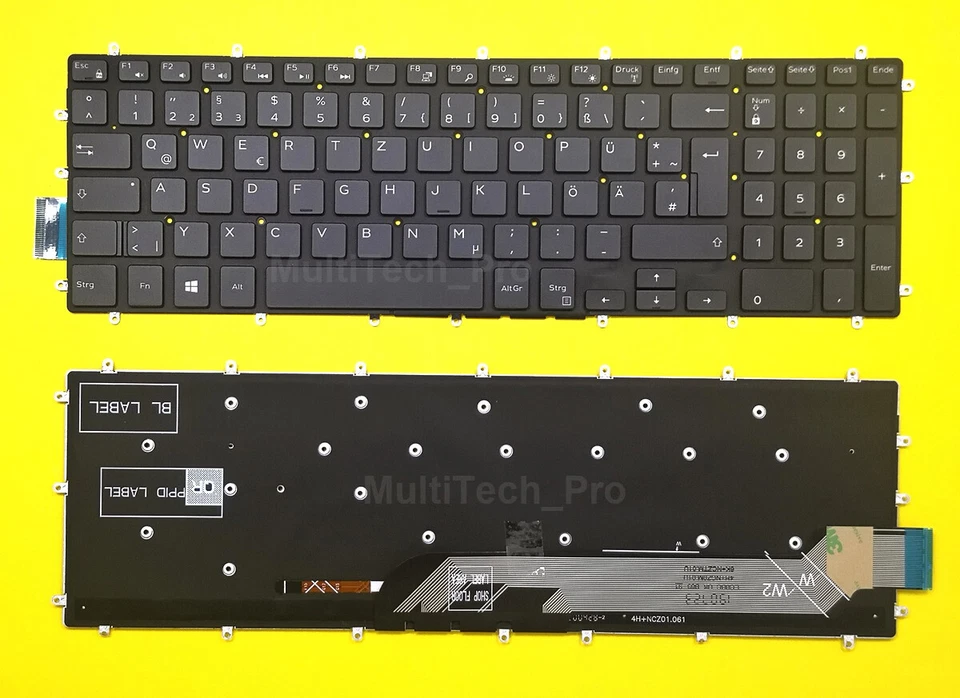 MARKENLOS DE Tastatur Dell Inspiron 17-3780 3782 3785 3790 3793 Series mit Beleuchtung