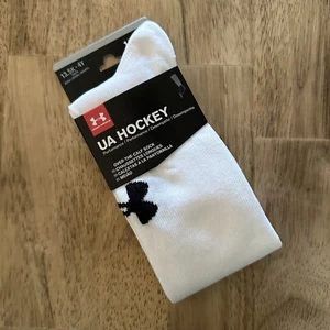 Under Armour Youth Hockey Socks OTC Size L YLG White 1 Pair UA Over The Calf - Picture 1 of 4