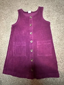 Gap Kids Girls Jumper SZ 4T 4 years PLUM CORDUROY front buttons & pockets - Picture 1 of 5