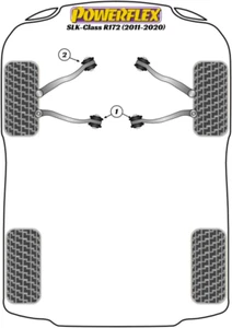 Bujes interiores delanteros superiores e inferiores Wishbone Powerflex para Mercedes-Benz SLK R172 - Imagen 1 de 3