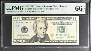 2013 $20 Federal Reserve Note Fr-2098-G* Chicago PMG66 Gem EPQ - Picture 1 of 2