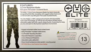 Size 13 EHG Elite Mossy Oak Shadow Grass Habitat Neoprene Waders NEW IN BOX - Picture 1 of 5
