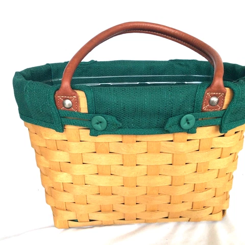 Longaberger Fabric Ivy Green Liner ONLY Medium Boardwalk NO Basket New Cover