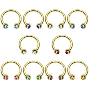 10PCS Surgical Steel Nose Ring Hoop 16G CZ Horseshoe Tragus Helix Earrings Rings - Picture 1 of 14