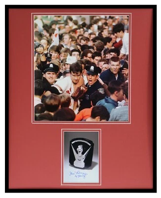 Exhibición fotográfica firmada por Jim Lonborg 16x20 de los Medias Rojas Serie Mundial 1967 Foto 1 de 2