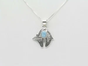 Navajo Handmade Bear Necklace Native American Sterling Silver and Turquoise - Picture 1 of 7