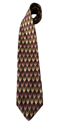 复古丝绸领带 The Malibu 系列盖茨比风格叶子印花紫色绿色 — 第 1/4 张图片